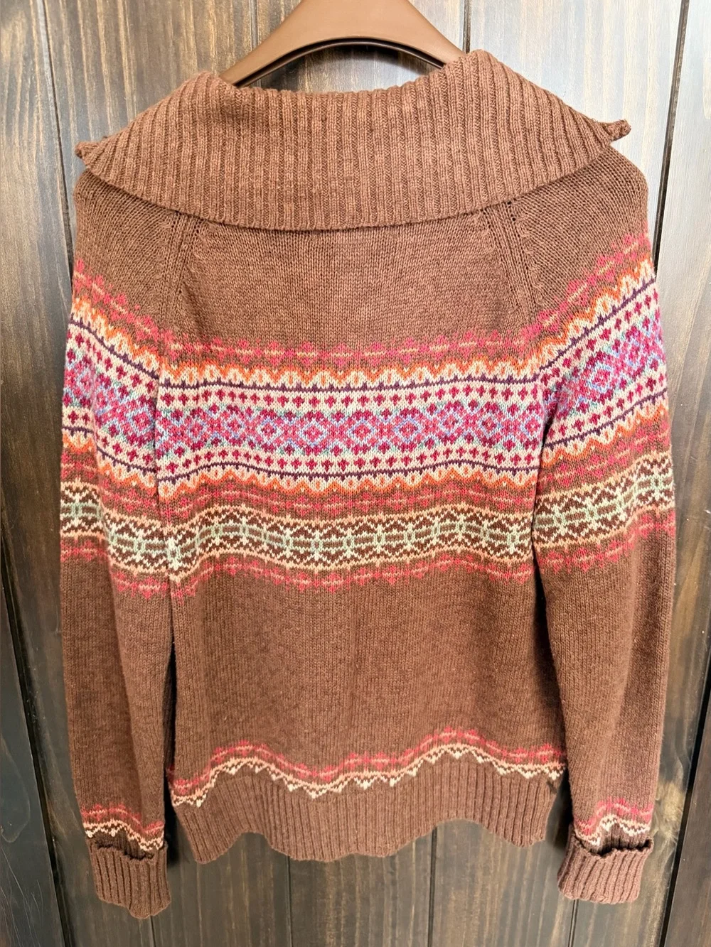 VTG 2001 Heirloom Collectibles Sweater Fair Isle Cardigan Full Zip Womens Small - Picture 8 of 8
